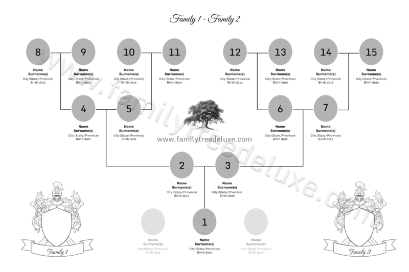 family tree deluxe 4 level generation family chart template