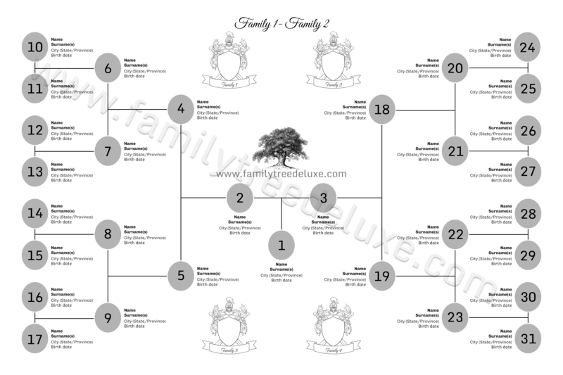 family tree deluxe 5 level generation family chart template